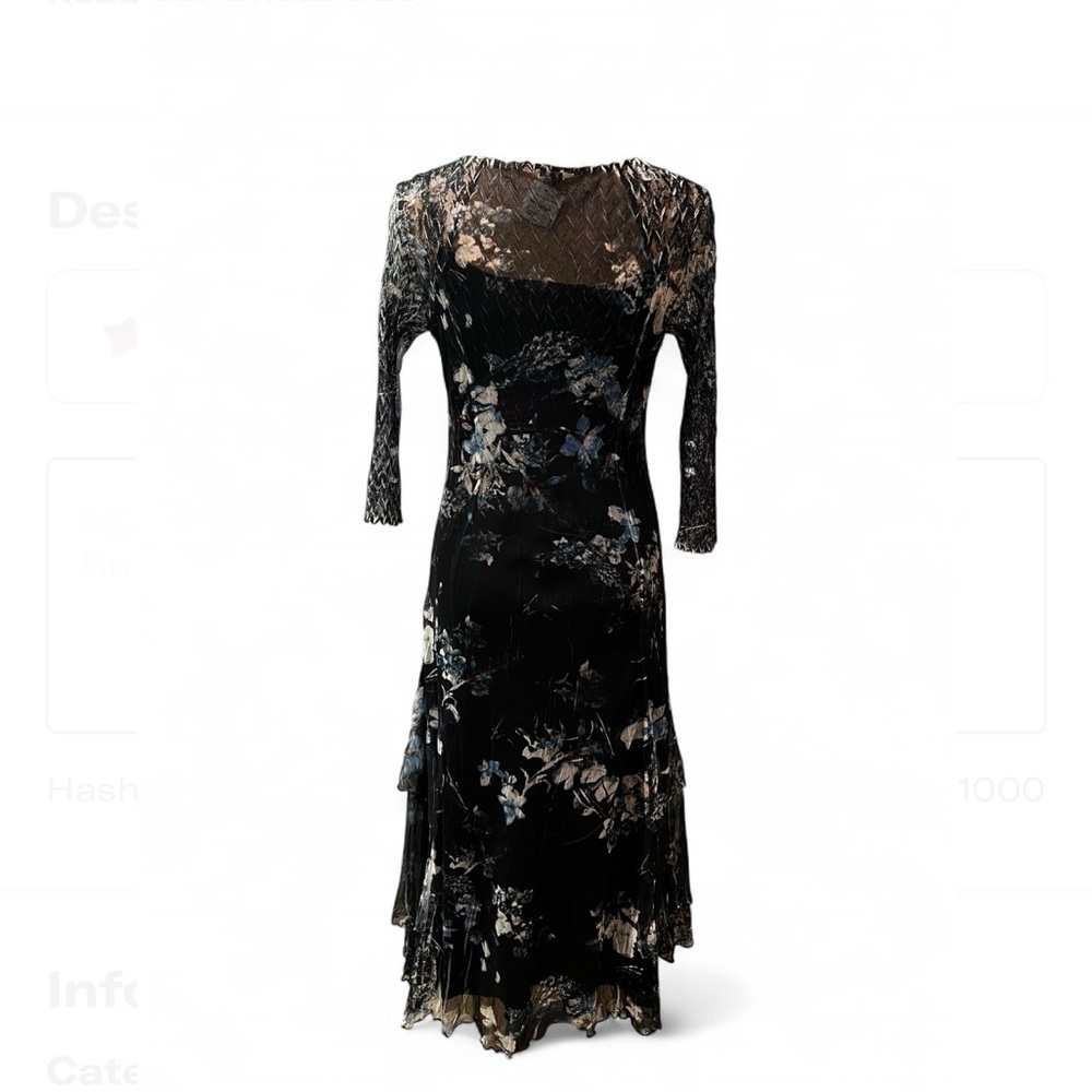 NWT Komarov Elegant dark blue Floral Women's Dress Size M - Picture 2 of 5